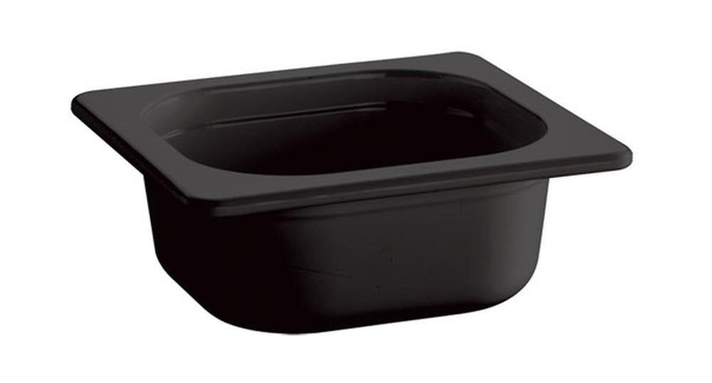 APS 84311 GN 1/6 Behälter ECO LINE, 17,6 x 16,2 cm, Tiefe 100 mm, 1 Liter, Melamin, schwarz