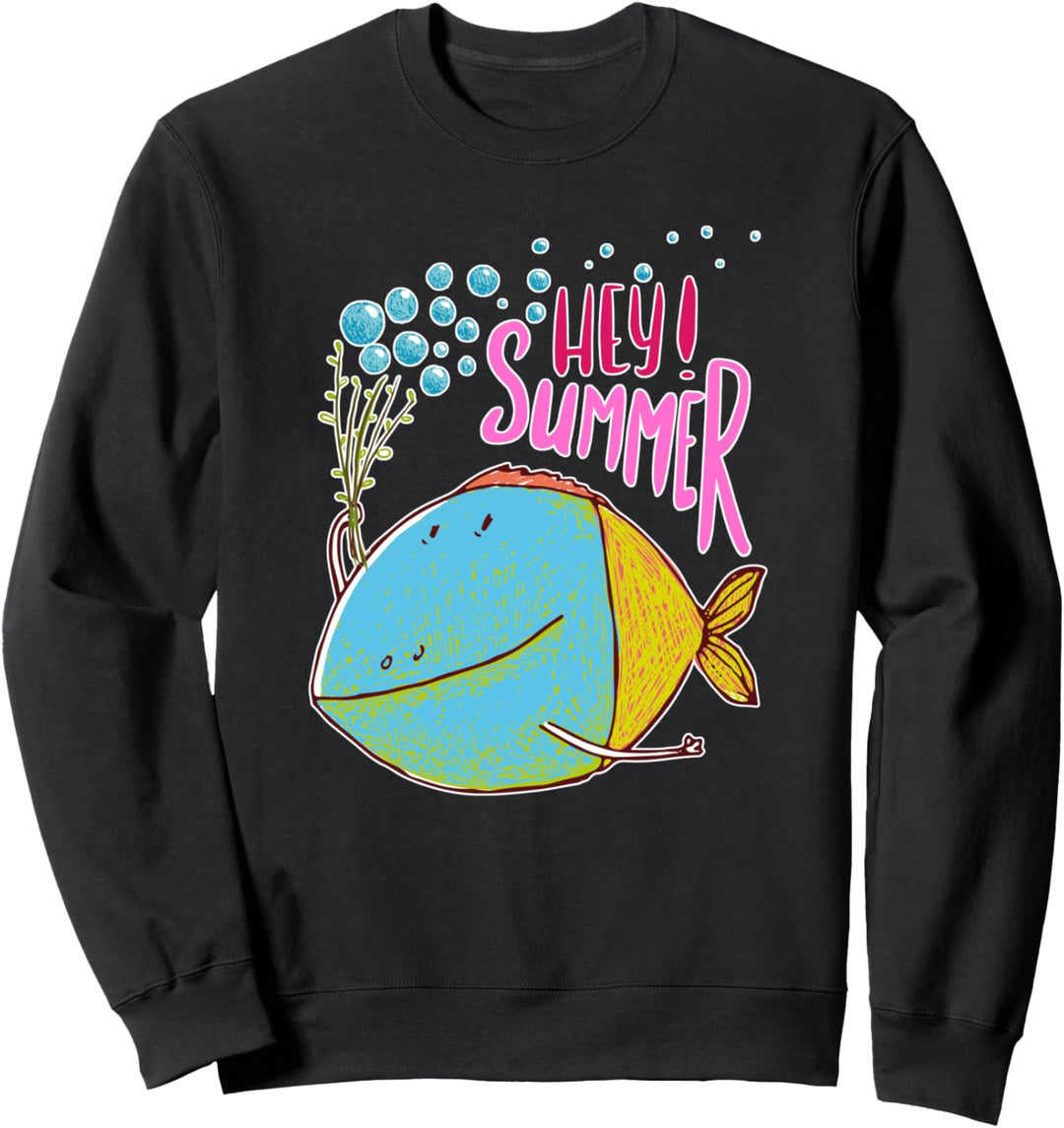 Lustiger Fisch Sommer Sonne Ferien Urlaubsreise Freude Spass Sweatshirt