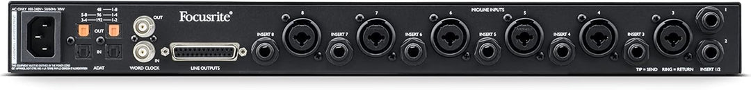 Focusrite Clarett+ OctoPre ADAT-Mikrofonvorverstärker mit acht Ins/Outs in professioneller Qualität