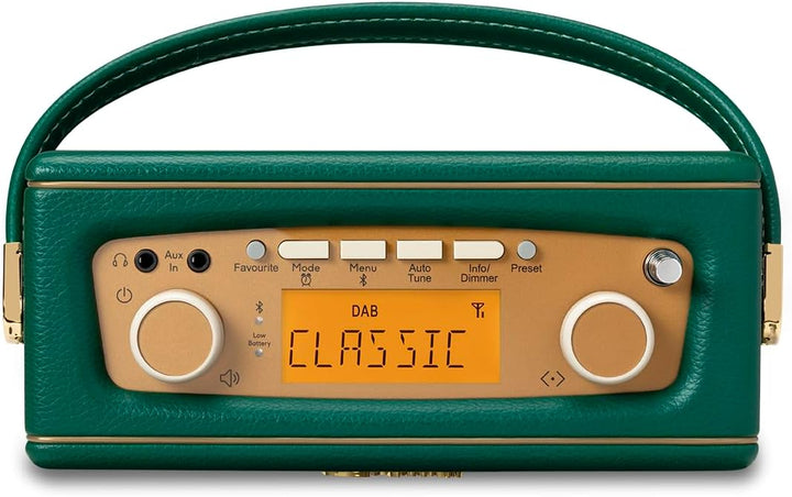 Roberts Revival UNO BT Dab+/FM/Bluetooth Radio, tragbar, Radiowecker, Dunkelgrün, Dunkelgrün