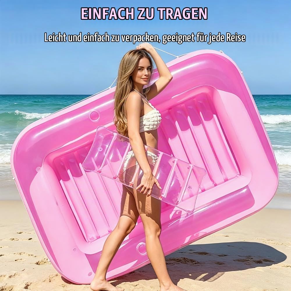 178x116cm Aufblasbare Tanning Pool mit Kühler Aufblasbarer Sonnenpool, Tanning Pool Luftmatratzte Po