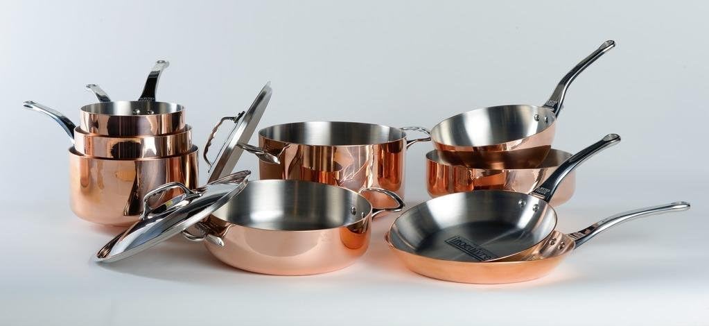 De Buyer 'Inocuivre First Classe'Kochtopf, Kupfer, Edelstahl, mit Schaft aus Stahl, Diamètre 16 cm