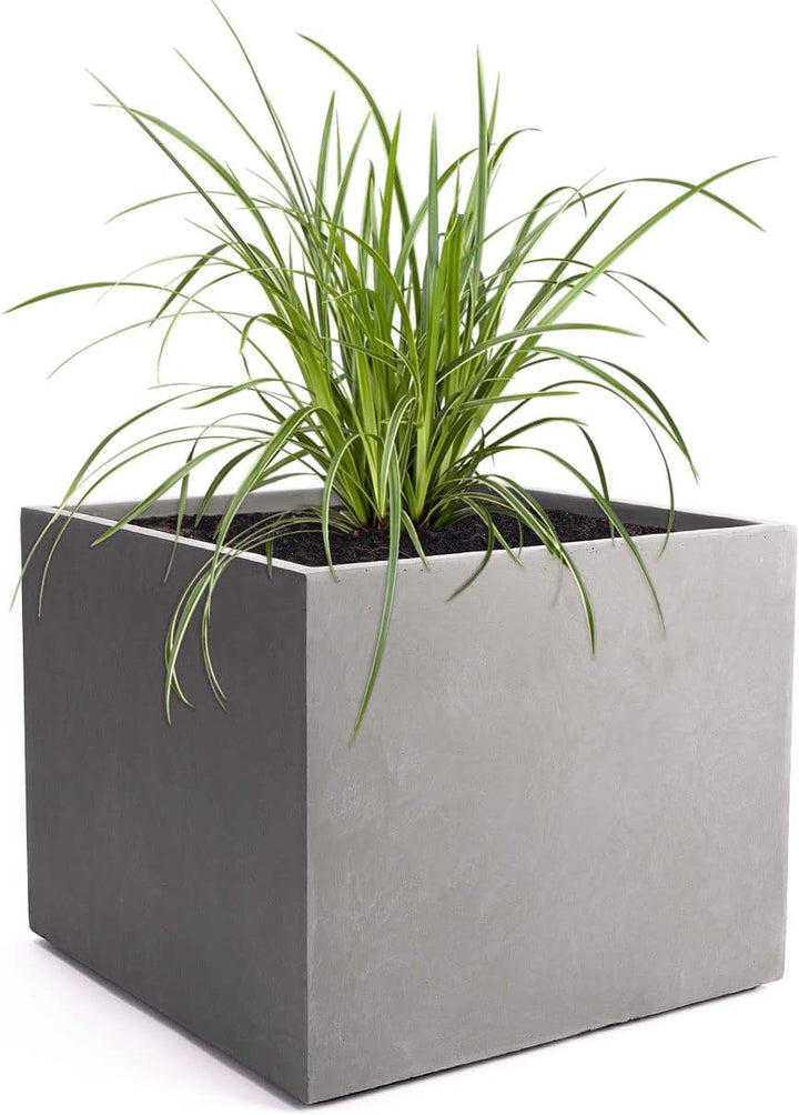 Pflanzwerk® Pflanzkübel Cube Grau 23x23x23cm *Frostbeständiger Blumenkübel* *UV-Schutz* *Qualitätswa