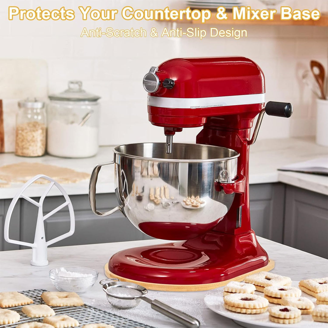 Bambus Gleitbrett für Kitchen Aid Artisan 4.5-5 Qt, Rutschfeste Verschiebbare Unterlage für Küchenma