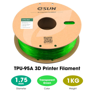eSUN Flexibles TPU Filament 1.75mm, 3D Drucker Filament TPU-95A, Massgenauigkeit +/- 0.05mm, 1kg Spu