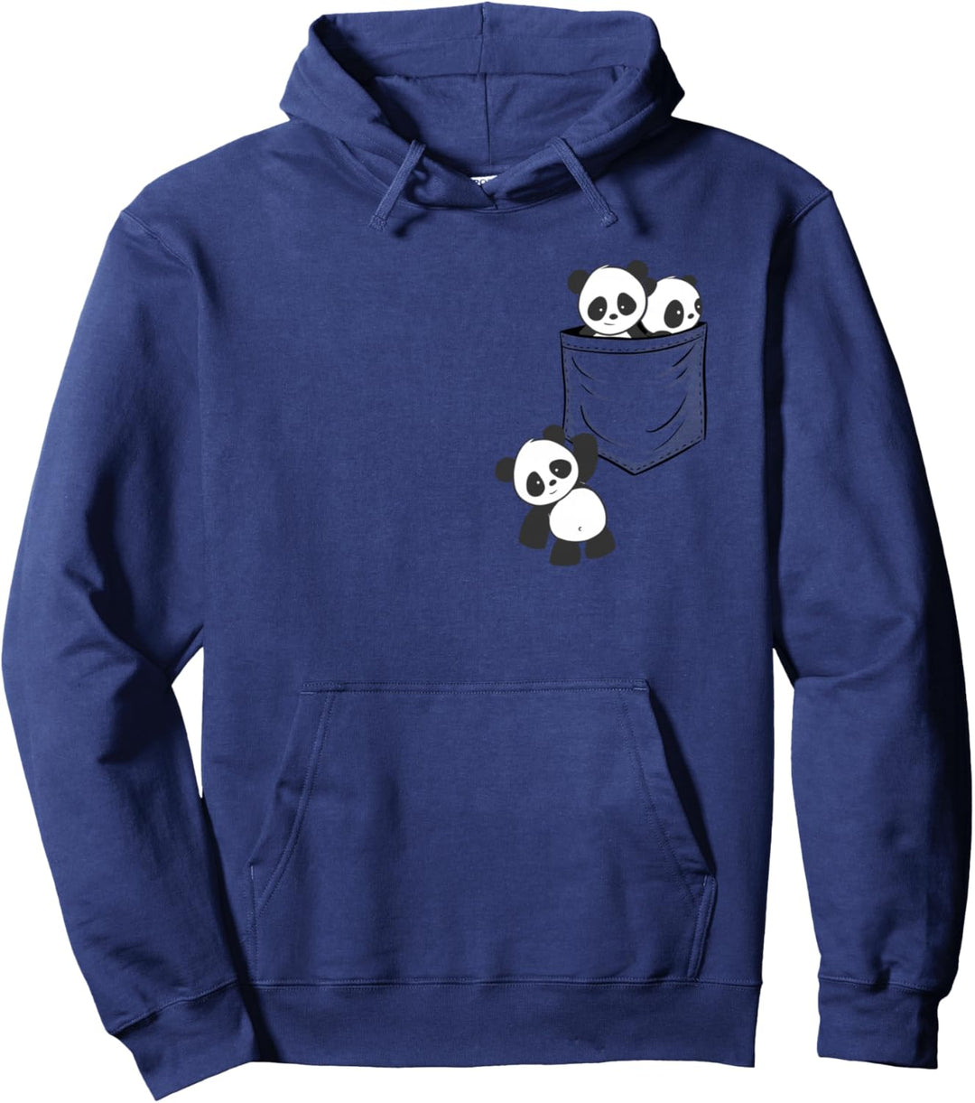 Süsse Kawaii Baby Pandas spielen in der Tasche | Pandabär Pullover Hoodie