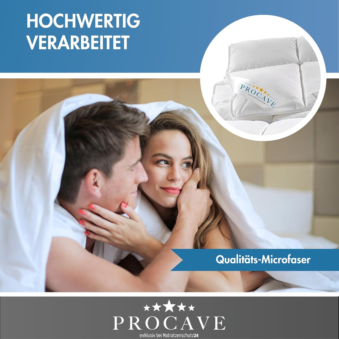 PROCAVE Micro-Comfort Qualitäts-Bettdecke für den Sommer | Entspannt schlafen | Atmungsaktive Steppd
