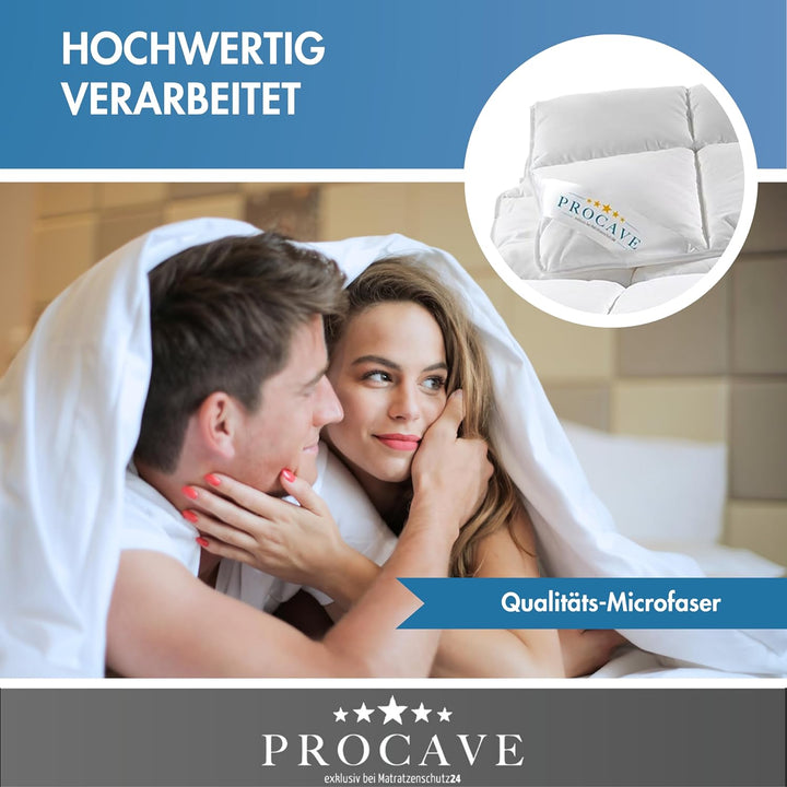 PROCAVE Micro-Comfort Qualitäts-Bettdecke für den Sommer | Entspannt schlafen | Atmungsaktive Steppd
