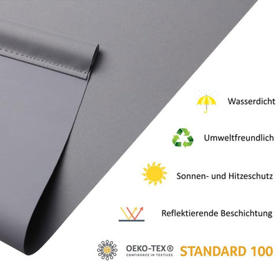 OBdeco Verdunkelungsrollo Thermorollo 75x210cm Grau ohne Bohren mit gleichfarbige Beschichtung Oeko-