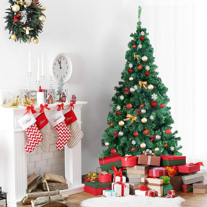 GOPLUS 150/180/210/240 cm Weihnachtsbaum weiss, PVC Künstlich Christbaum mit Metallständer, Weisser