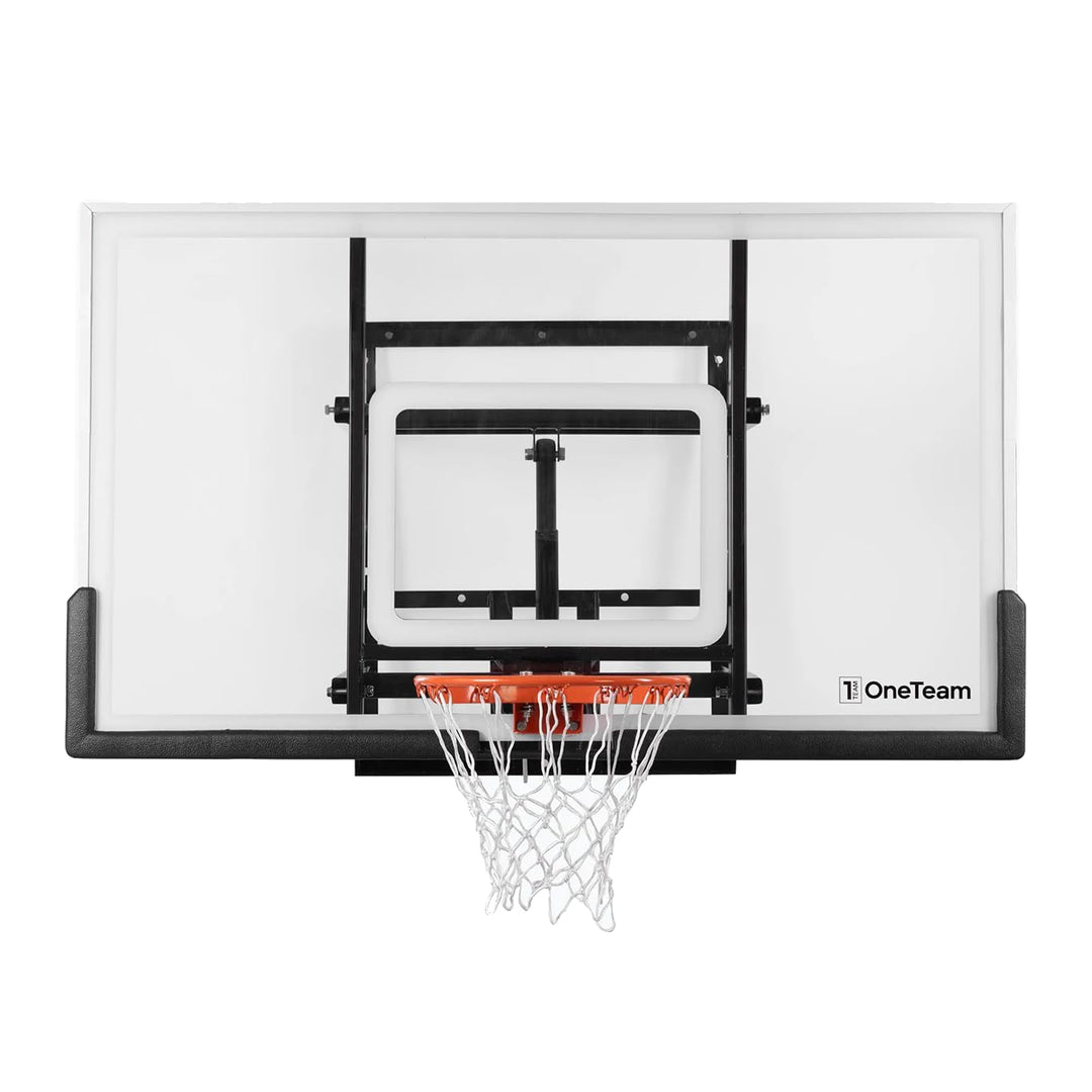 OneTeam Basketball Backboard Grösse 180 x 105 cm Farbe Schwarz Höhenverstellbares Backboard mit Nylo