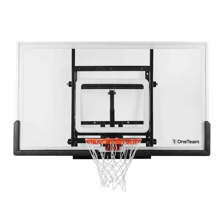 OneTeam Basketball Backboard Grösse 180 x 105 cm Farbe Schwarz Höhenverstellbares Backboard mit Nylo