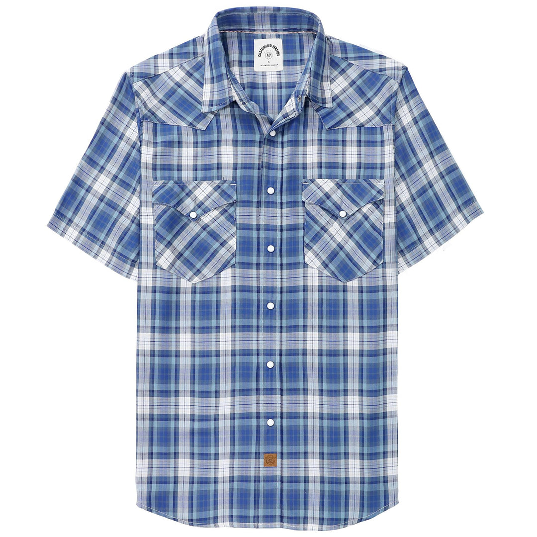 Dubinik® Bambusfaser Kurzarmhemd Herren Freizeithemden Für Herren Druckknöpfe Cowboy Vintage Western