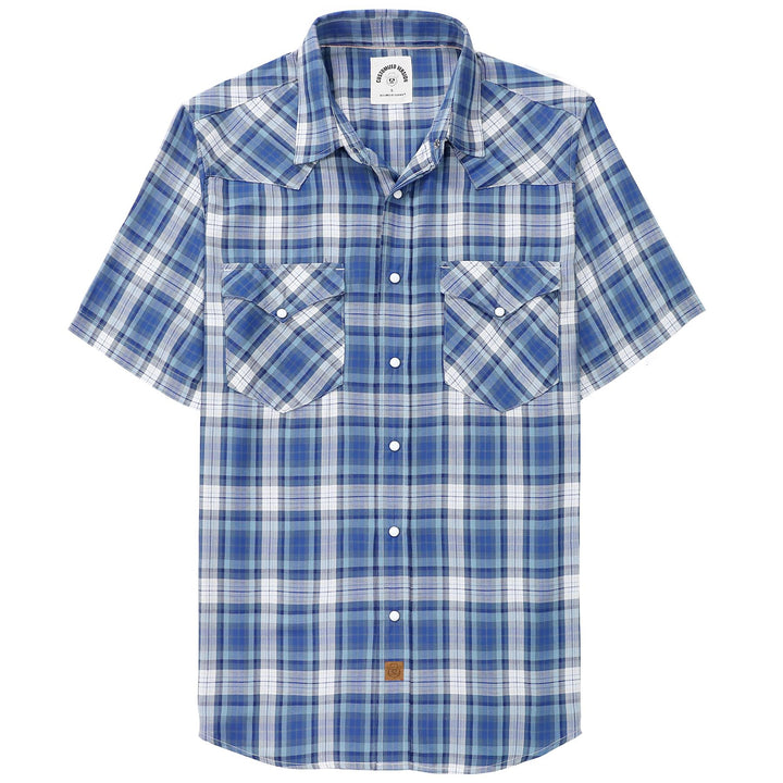 Dubinik® Bambusfaser Kurzarmhemd Herren Freizeithemden Für Herren Druckknöpfe Cowboy Vintage Western
