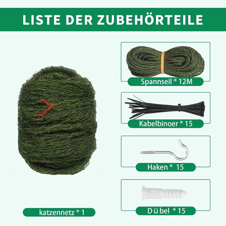 Tatamiyya Katzennetz Für Balkon, Katzennetz Drahtverstärkt 2x3m, Balkonnetz ist Robust Biss- Und Rei