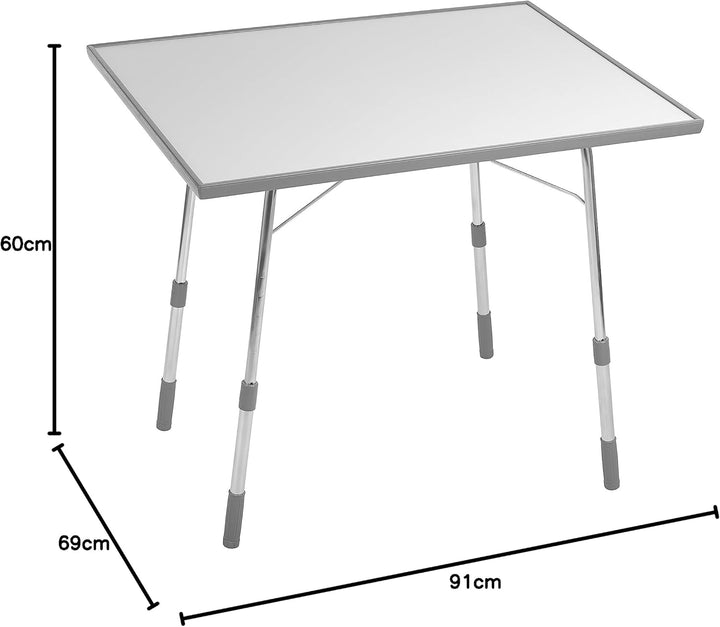 Lafuma Klappbarer, höhenverstellbarer Gartentisch, Wetterfest, California, grau, 91 x 69 cm, Grau