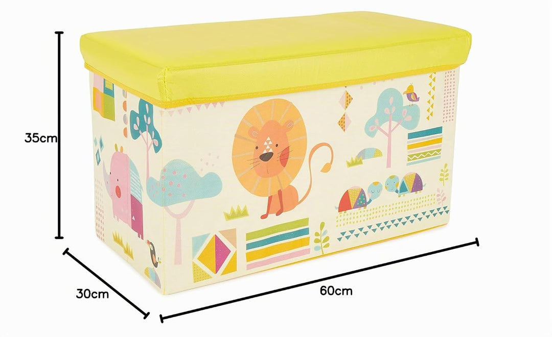 Bieco Aufbewahrungsbox mit Deckel Kinder Zoos, faltbar, Sitzhocker mit Sitzgelegenheit, und Polsteru
