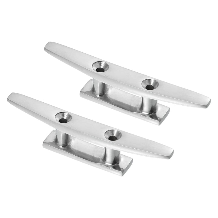 X AUTOHAUX 2Stk Edelstahl Fahnenmast Klampe Haken Boot Deck Seilklampe 4 Zoll, 4 Zoll