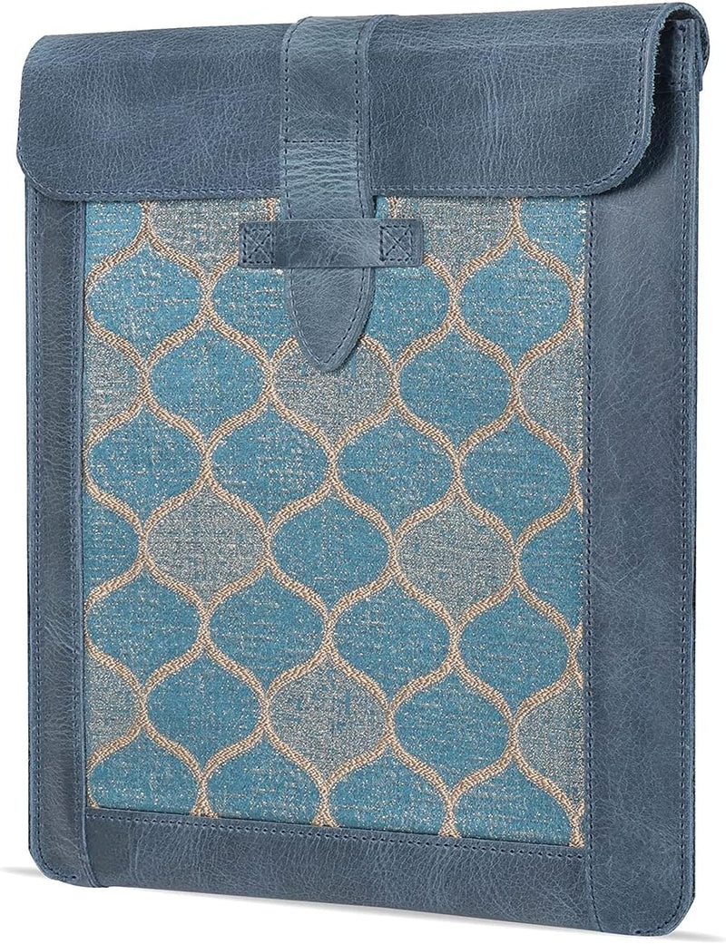 LONDO Echtleder-Ärmeltasche für Ipad - Large Blau Large, Blau Large