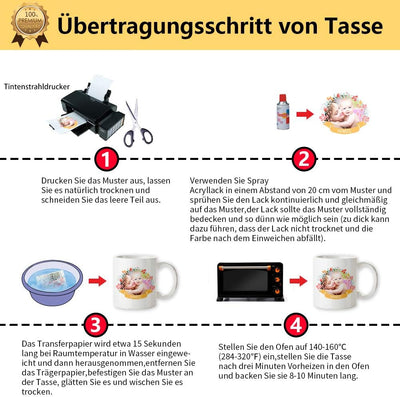 TransOurDream ECHTE Inkjet Wasserschiebefolie(TRANSPARENT) für Tintenstrahldrucker,A4X40 Blatt, Tran