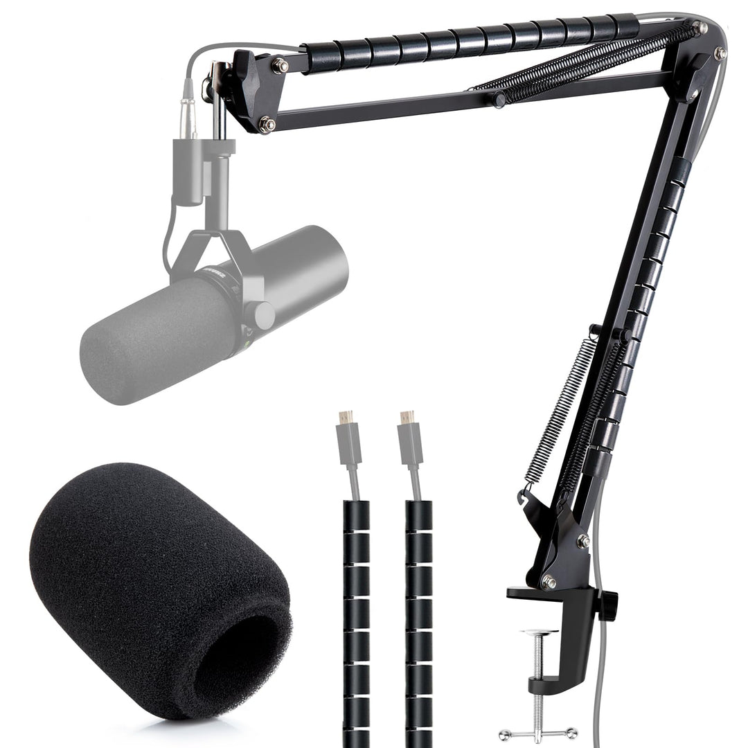 YOUSHARES SM7dB Mikrofonarm mit popschutz - Microphone Schwenkarmständer kompatibel mit Shure SM7dB