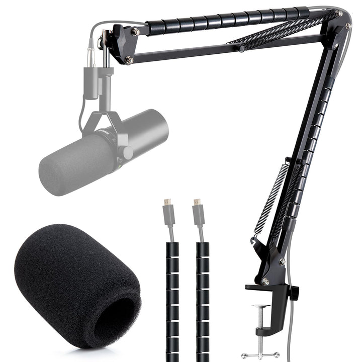 YOUSHARES SM7dB Mikrofonarm mit popschutz - Microphone Schwenkarmständer kompatibel mit Shure SM7dB