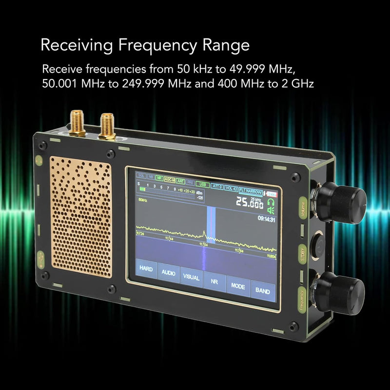 50 kHz-2 GHz SDR-Empfänger Malahit SDR-Empfänger, 3,5-Zoll-Touchscreen, 3600-mAh-Akku, AM SSB NFM WF