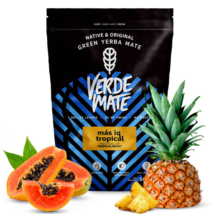Mate Tee Verde Mate Set 1,5kg - Brasilien Yerba Mate - 5mm Grobe Blätter - Luftgetrocknet, Staubarm