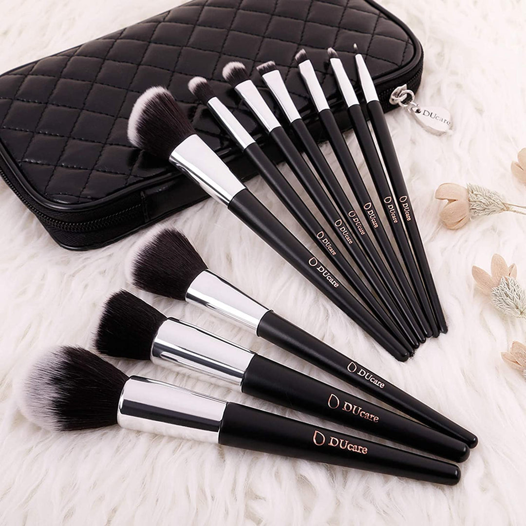 DUcare Make up Pinsel Set 10 Stücke professionelle Schminkpinsel set Mit Kosmetiktasche Premium Synt
