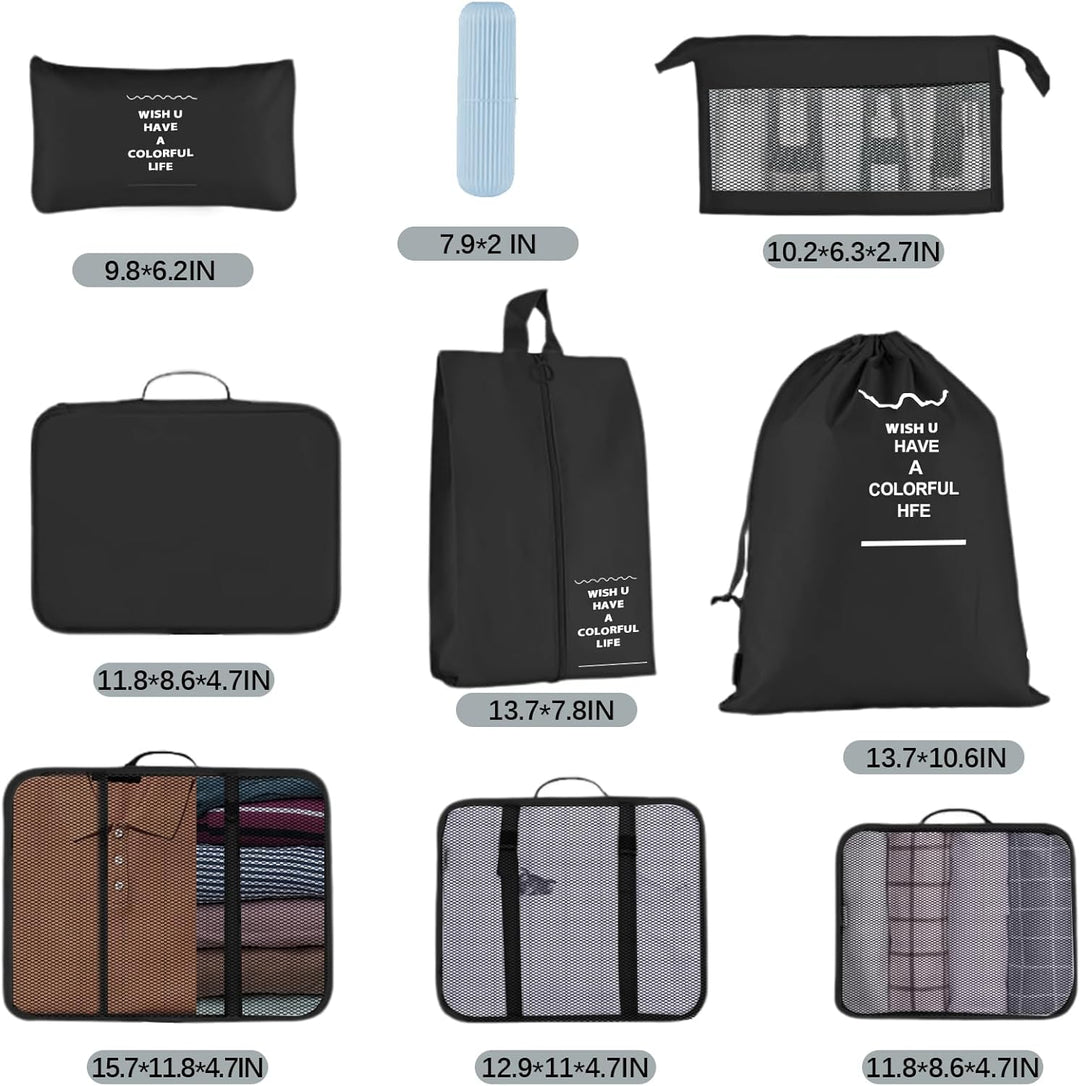 Jsdoin Koffer Organizer Set 9-Teilig Kofferorganizer Reisetasche travel Organizer Wasserdichte Packt