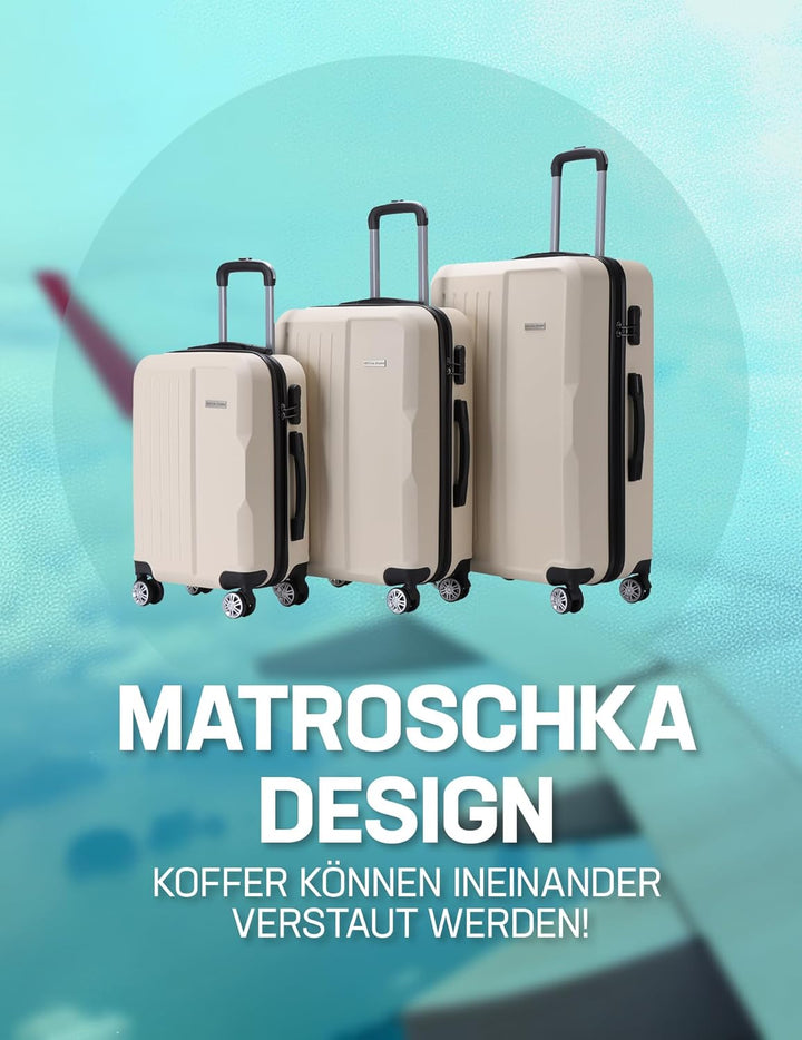VERTICAL STUDIO 20" 24" 28" Koffer Reisekoffer 3er-Set Trolley Mehrteilig mit Ziffern Kofferschloss