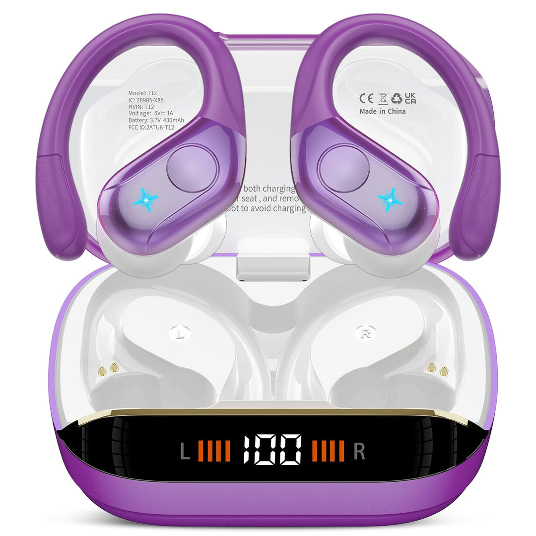Bluetooth Kopfhörer Sport, 75H, In Ear Kopfhörer Kabellos Bluetooth 5.4, HiFi Stereo, Ohrhörer mit 4