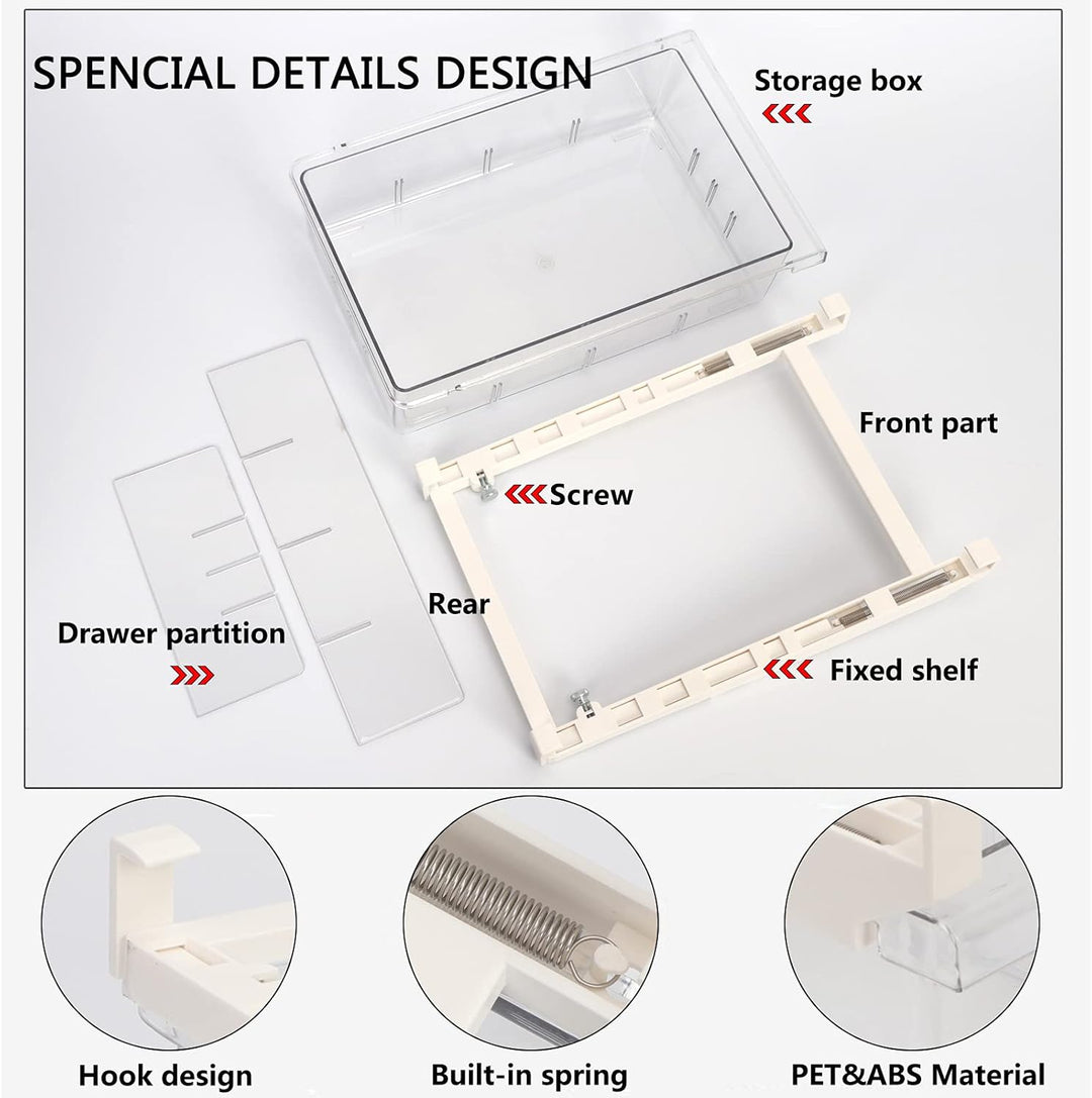 Skycase Kühlschrank Organizer,Durchsichtig Kühlschrank Aufbewahrungsbox,Ausziehbare Einstellbar Kühl