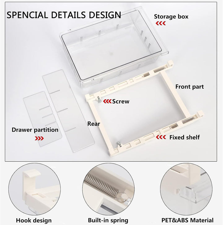 Skycase Kühlschrank Organizer,Durchsichtig Kühlschrank Aufbewahrungsbox,Ausziehbare Einstellbar Kühl