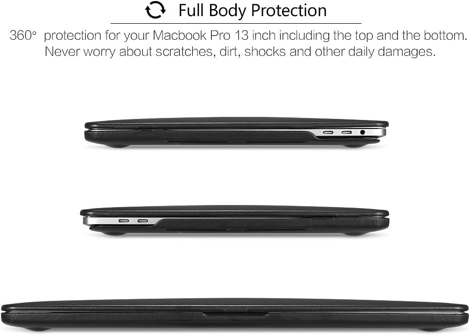 ICARER MacBook Pro 13 Lederhülle 2022 M2 2020 2019 2018 2017 2016 Ultra Slim Leder Tasche Leder Hüll