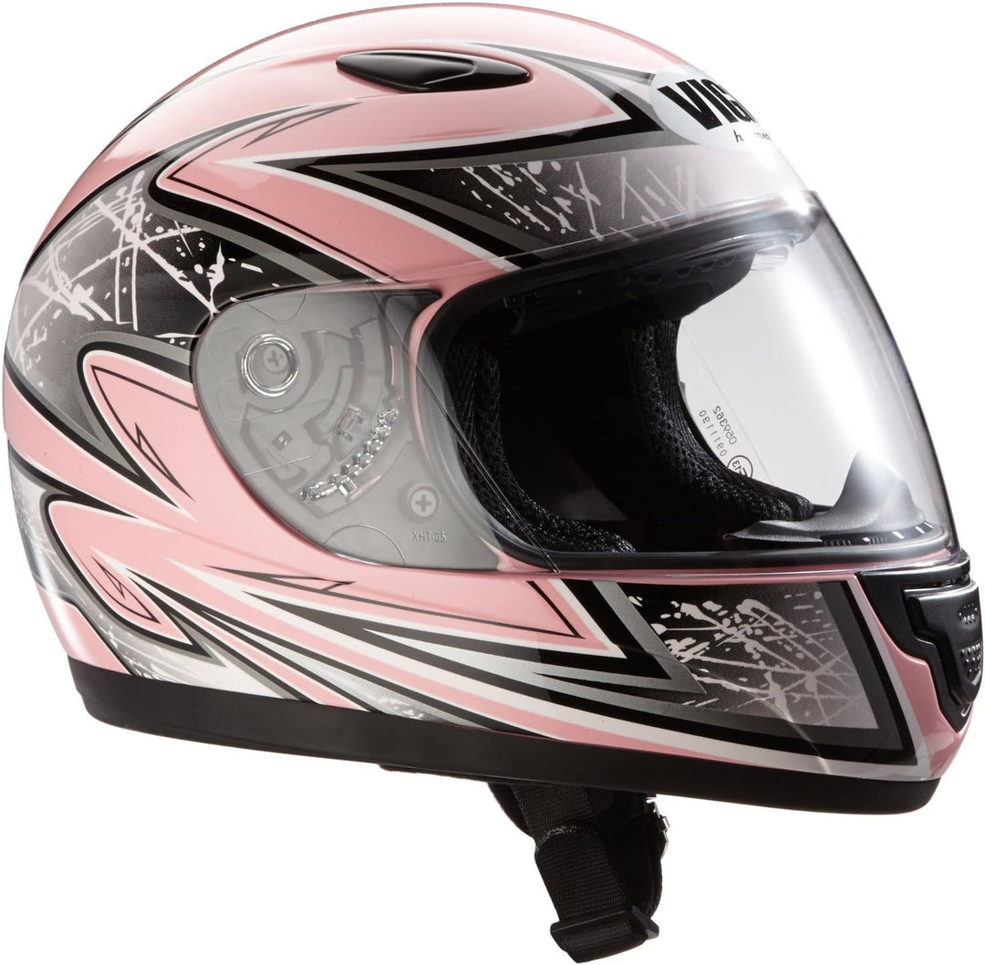 Protectwear Kinder Motorradhelm, Integralhelm, Rosa/Silber Glanz, 54-55 cm S Rosa/Silber, S Rosa/Sil