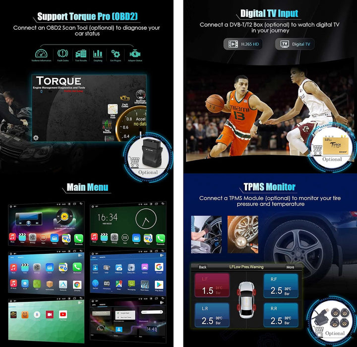 Erisin 8-Kern 4GB+64GB 7 Zoll Autoradio Android 14 GPS Navigation Für Alfa Romeo Mito Unterstützt Bl