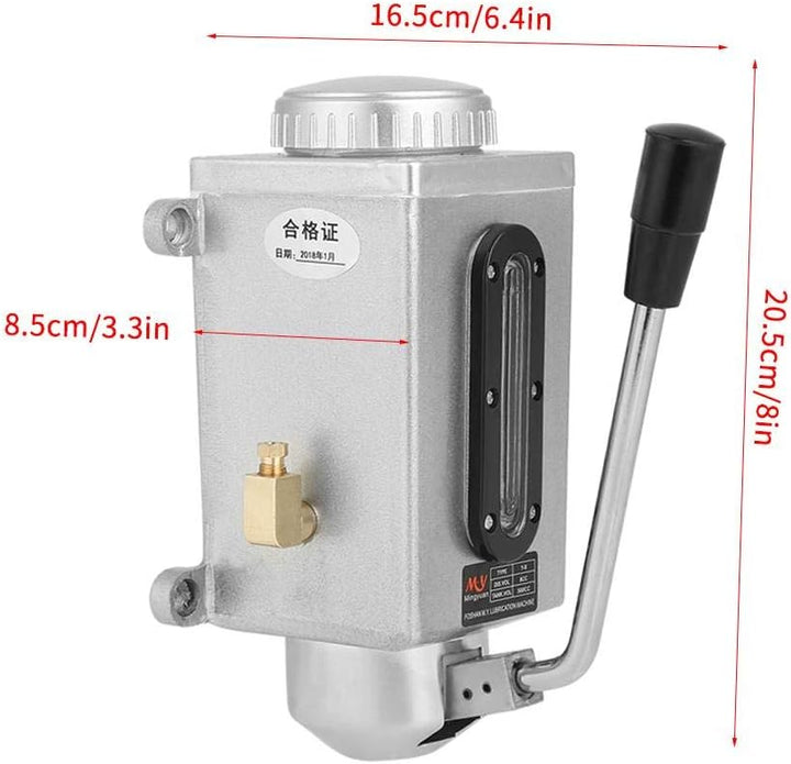 Oumefar Y-8 Schmierölpumpe Doppelauslassanschluss Manuelle Pumpenhandschmierung mit Nylonbasis 500CC