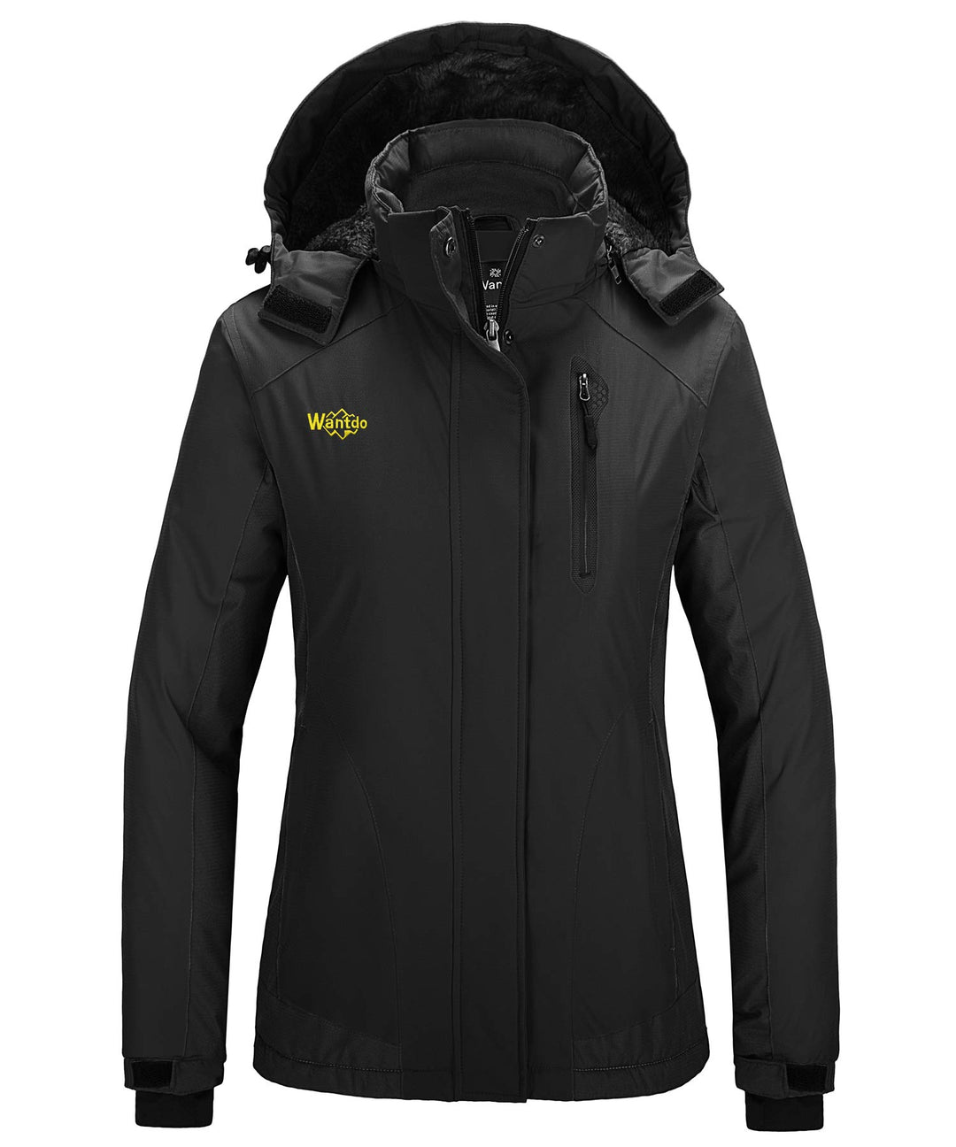 Wantdo Damen Winter Skijacke Warm Fleece Mantel Berg Snowboardjacke Outdoor Kapuzen Windbreaker Jack