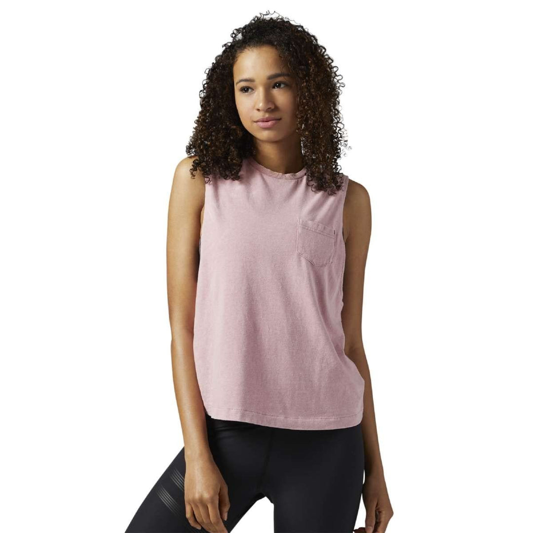 Reebok Damen Stone Wash Muscle Shirt L Rosa (Sanros), L Rosa (Sanros)