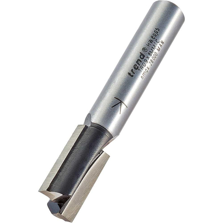 Trend Trade Zweischneidiger Fräser, 8 mm Schaft, 10 mm Schnittdurchmesser, 19 mm Schnittlänge, Hartm