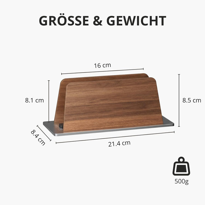 muso wood Laptop Ständer Vertikal - Aluminium und Walnussholz Vertical Laptop Stand Laptop Ständer V