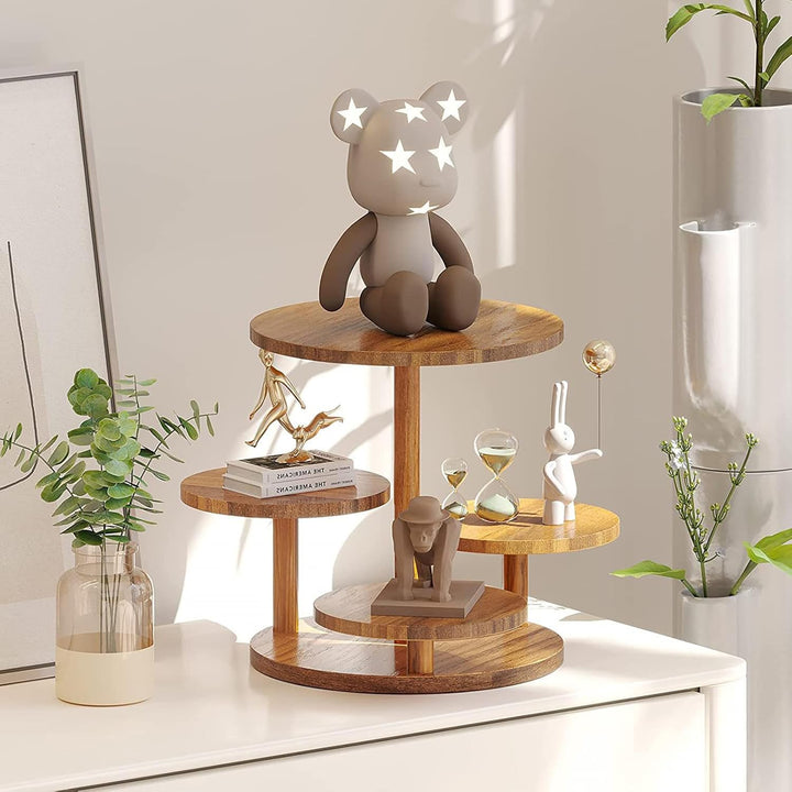 NEWFUN Cupcake Ständer, Etagere Holz, Etagere 4 Etagen für Cupcakes, Tortenständer aus Holz Servierp
