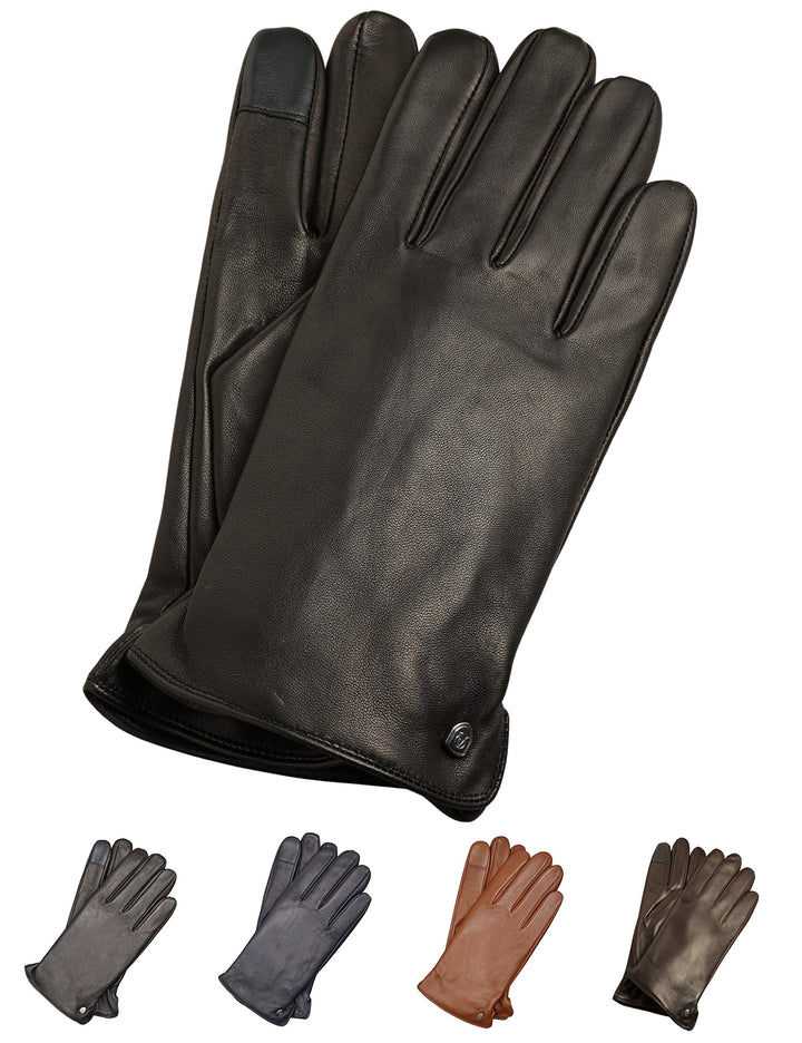AKAROA ESTD 2019 Lederhandschuhe Herren TIM, Touchscreen Funktion, italienisches Leder, recyceltes S
