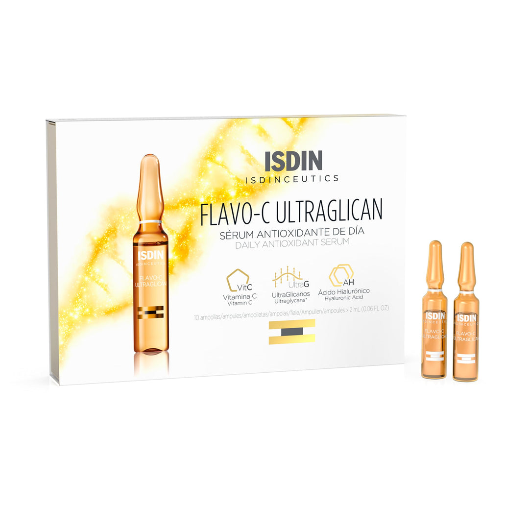 ISDIN Isdinceutics Flavo-C Ultraglican antioxidatives Tagespflege-Serum | Schützt die Haut vor Schäd