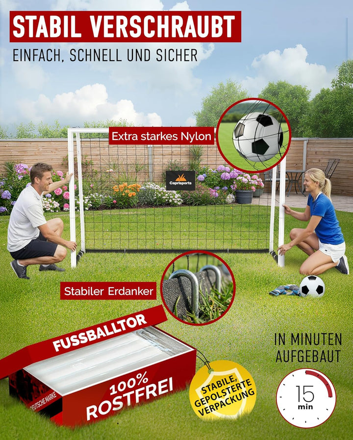 Fussballtor Kinder [EXTREM STABIL] - [ROSTFREI] Fussballtore für Garten Kinder - Fussball Tor mit Er