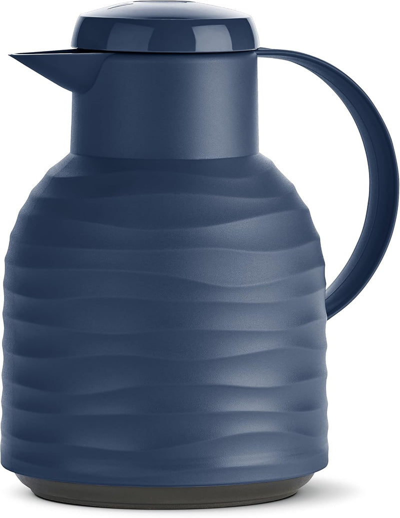 Emsa N4011000 Samba Wave Isolierkanne | 1,0 Liter | Quick-Press Kunststoff | Glas-Isolierkolben | Ka