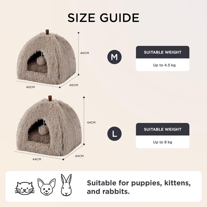 BEDSURE Katzenbett grosse Katzen Katzenhöhle- 44x44x44 cm Plüsch Katzenhaus Indoor mit abnehmbarem K