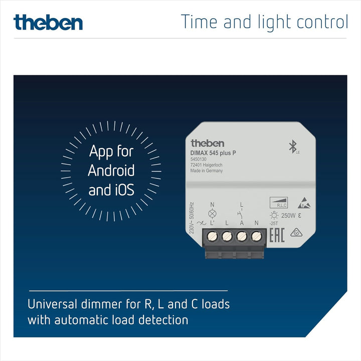 Theben 5450130 DIMAX 545 plus P I Universaldimmer I Universaldimmer mit automatischer Lasterkennung