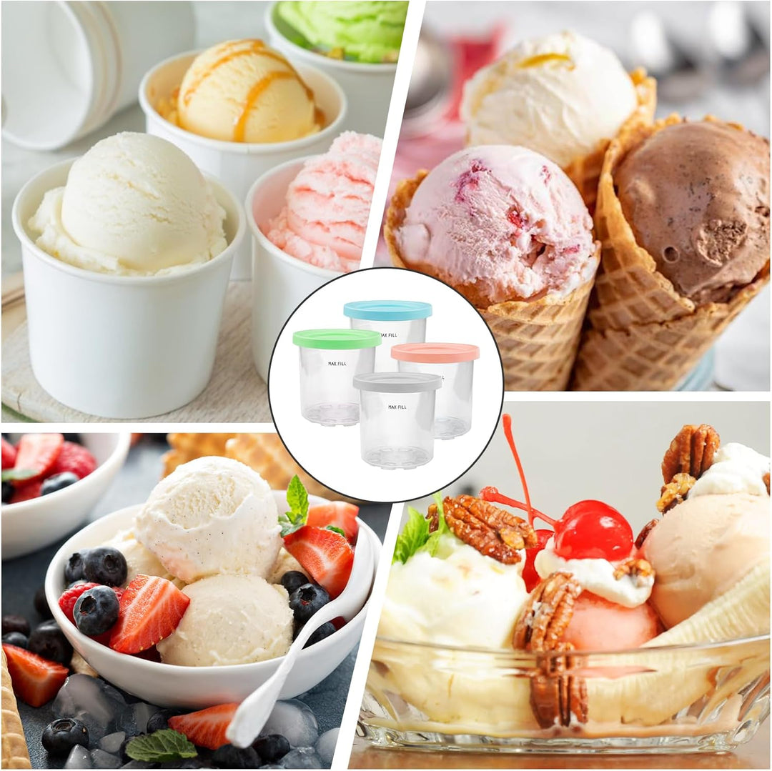4 Stück Creami Behälter für die Ninja Creami Eismaschine Creami Behälter for Ninja Creamy Eismaschin